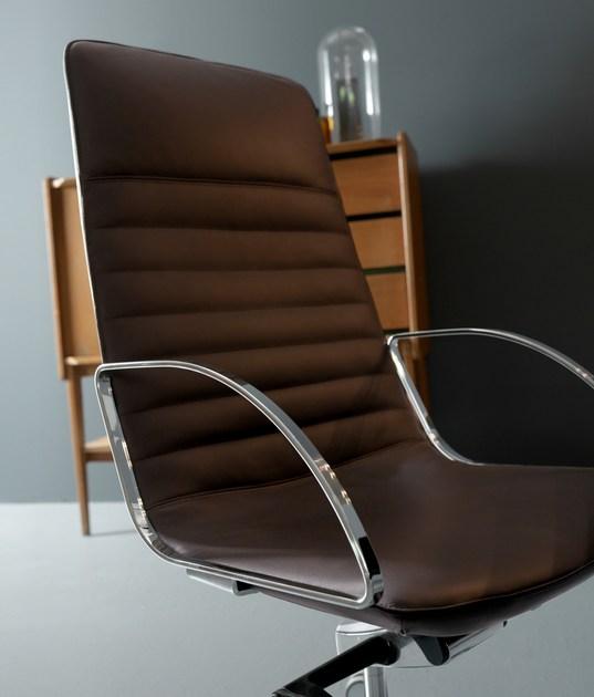 Quinti Sedute Поворотное кожаное кресло исполнительное с 5-ю спицами и подлокотниками Amelie sun-id-1488989 - Вид №8