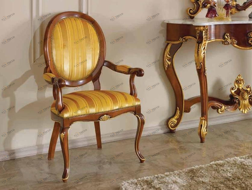 SCAPPINI & C Стул-медальон с подлокотниками из дерева и ткани 35th anniversary Se 149/a