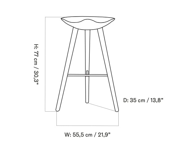 Высокий деревянный барный стул Audo Copenhagen ML 42 ARCH-00122184 - Вид №10