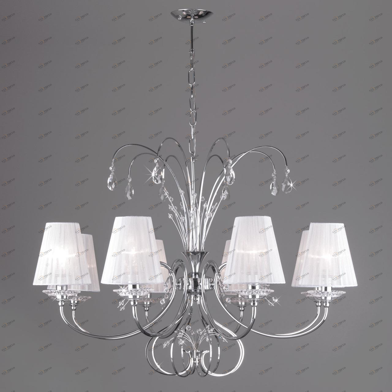 Подвесная люстра Bogates Aura 301/8 Strotskis BOGATES ДИЗАЙНЕРСКИЕ, AURA 220290 Хром 