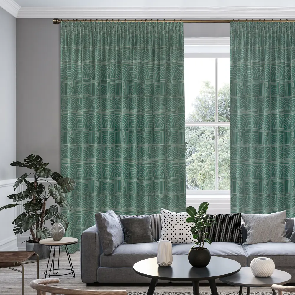 Штора на ленте Римини 160x260 см цвет зеленый GARDEN STLM-2125619 - Вид №5