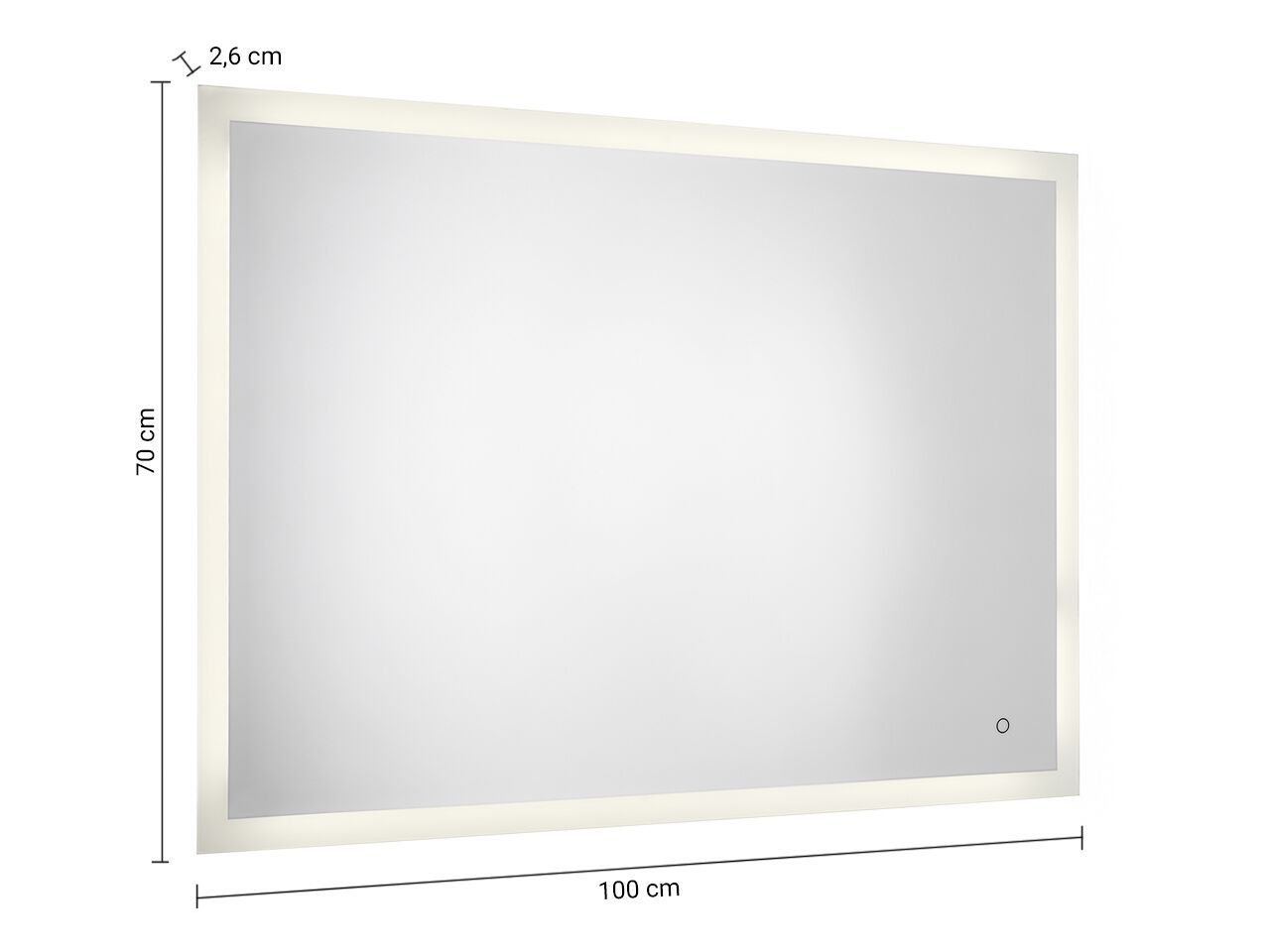 Прямоугольное зеркало для ванной комнаты со встроенным освещением GEDY PIERRE ARCH-00052611 - Вид №6