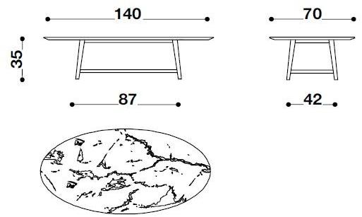 Désirée divani Овальный мраморный журнальный столик sun-id-1464763 - Вид №5