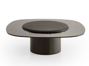 Журнальный столик из дуба и стекла для гостиной