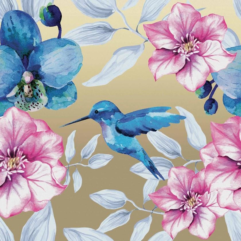 YO2 Металлические флизелиновые обои с цветочными мотивами Botanic reflections sun-id-1369321 - Вид №1