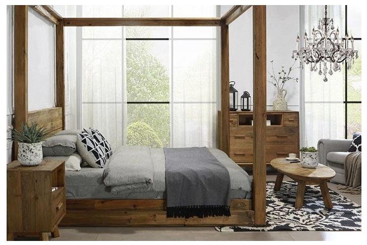 Arrediorg.it® Двуспальная кровать из массива дерева с балдахином Woodside sun-id-1472263 - Вид №2