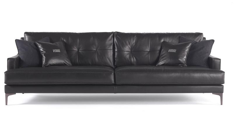 Gianfranco Ferré Home Стеганый 3-местный кожаный диван Clark sun-id-1377299 - Вид №1