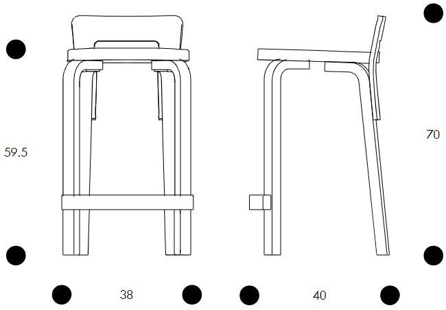 Artek Высокий табурет из березы L-leg sun-id-1365207 - Вид №6