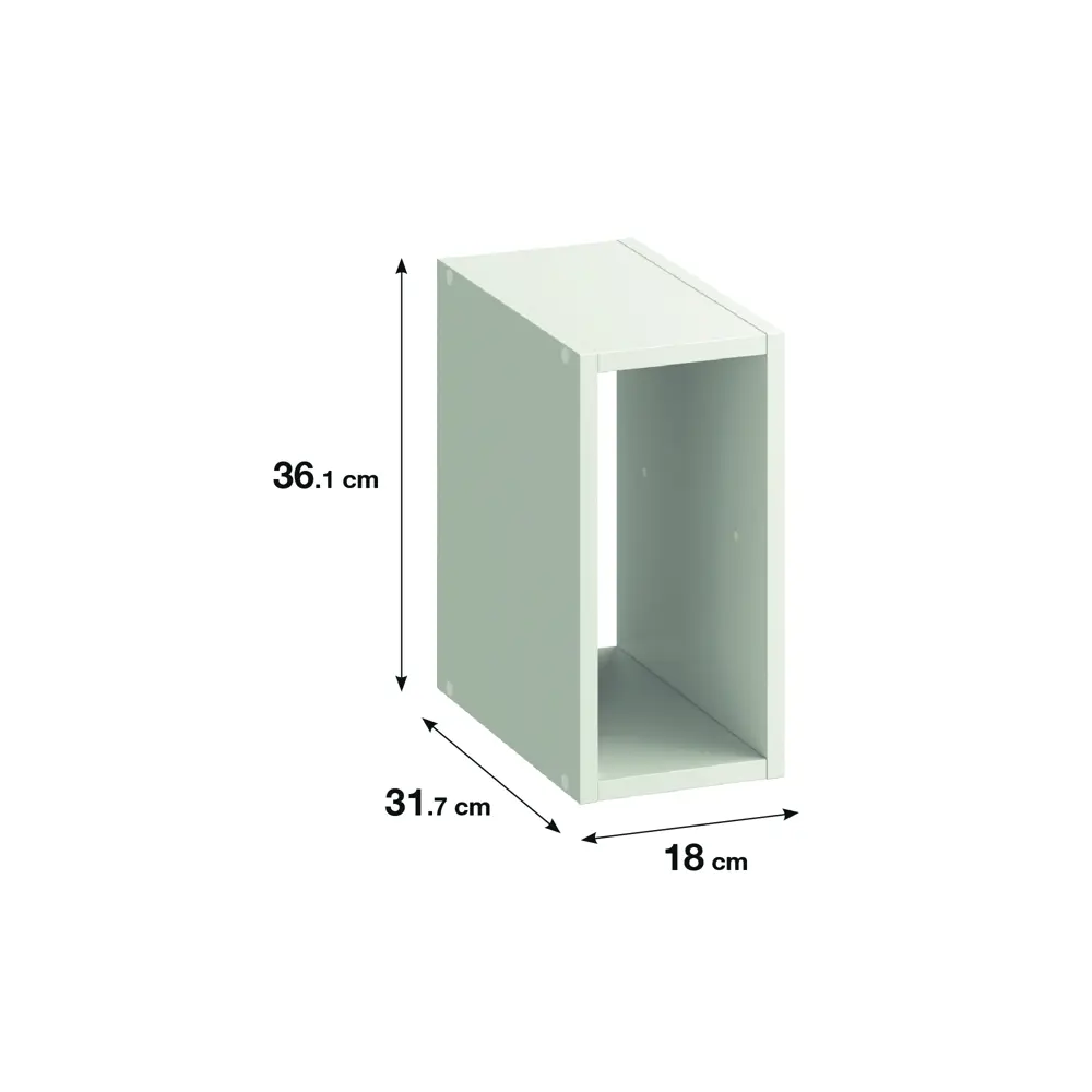 Стеллаж Spaceo KUB 1 секция 18x36.1x31.7 см ЛДСП цвет белый 82731910 STLM-2199081  - Вид №1
