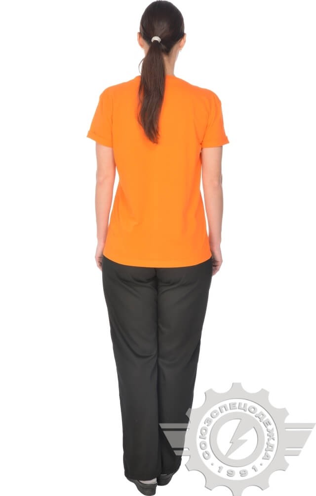 61039 Футболка "Престиж" оранжевая  Одежда для официантов  размер S (46) Спецодежда  - Вид №11