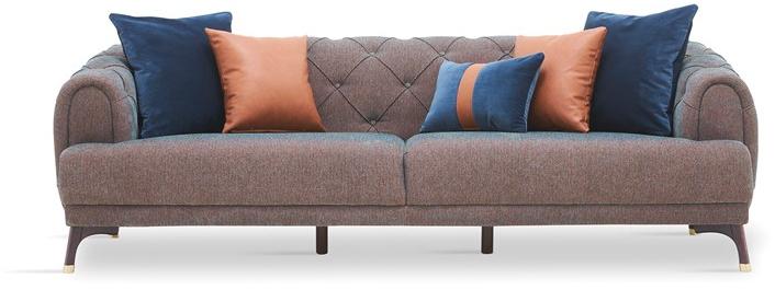 Enza Home Тафтинговый 3-местный диван из ткани Navona sun-id-1516562 - Вид №9