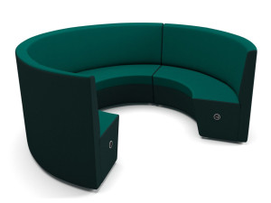 Изогнутый тканевый диван с огнестойкой обивкой