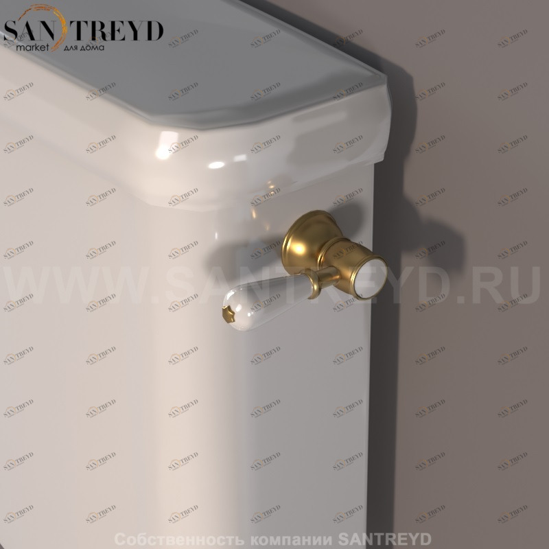 756991 Механизм смыва с рычагом для бочка (моноблок) установка ручки только с права. Retro Kerasan