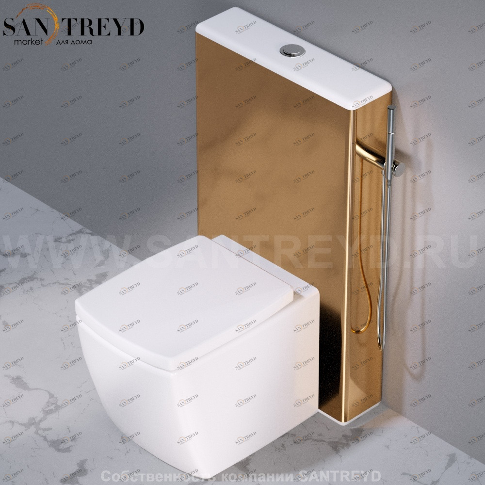 C304250 Компакт унитаз с бачком Золотистый A. e T. Italia WALL Италия AeT ITALIA