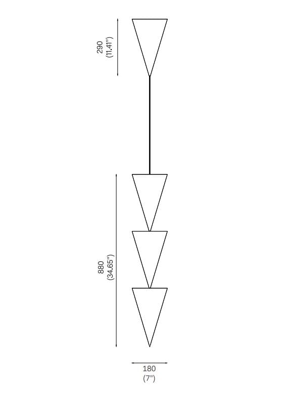 Алюминиевый светодиодный подвесной светильник с порошковым покрытием Michael Anastassiades TRIPLE PEAK UP ARCH-00133100 - Вид №3