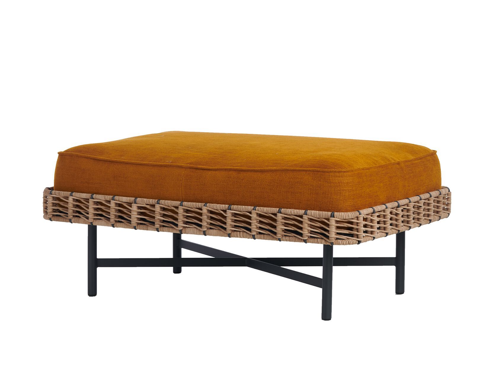 Прямоугольный мягкий пуф из веревки и ткани Potocco Ropu ARCH-00030333