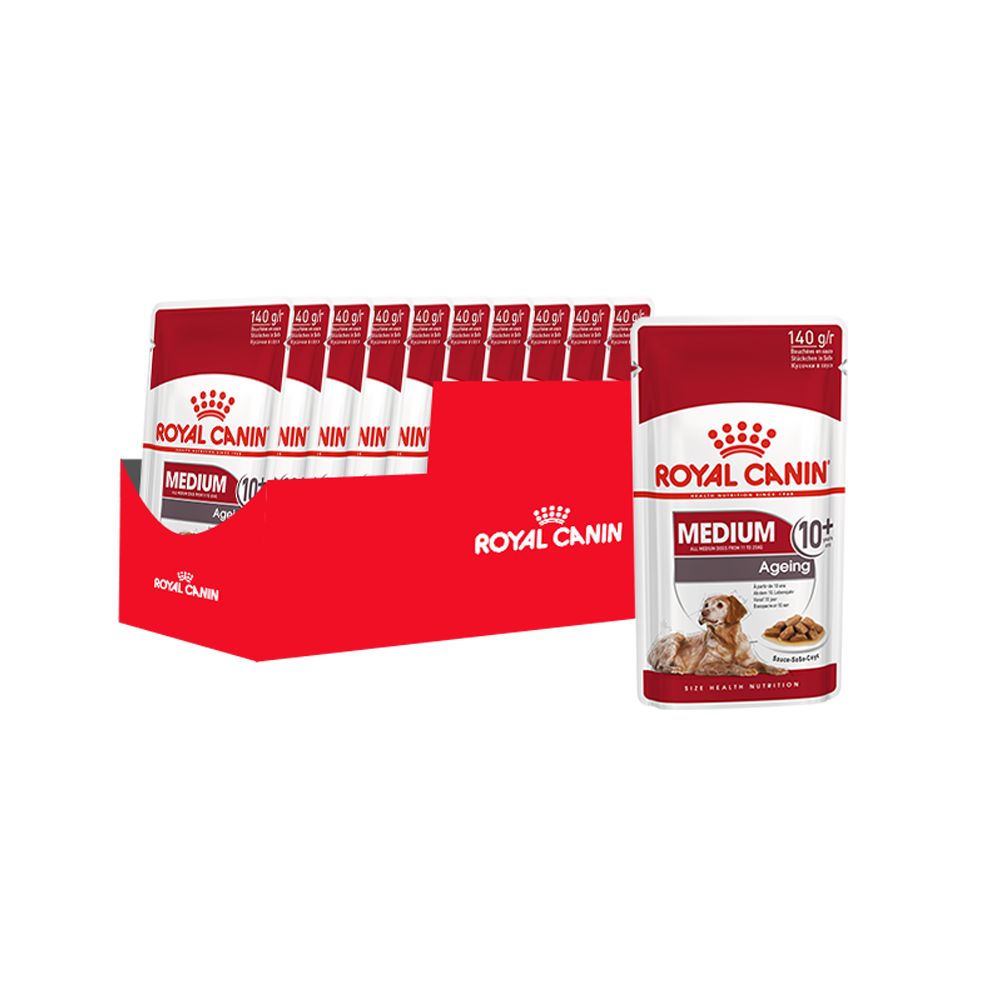 ПР0048348*10 Корм для собак для средних пород, старше 10 лет, соус пауч 140г (упаковка - 10 шт) ROYAL CANIN 