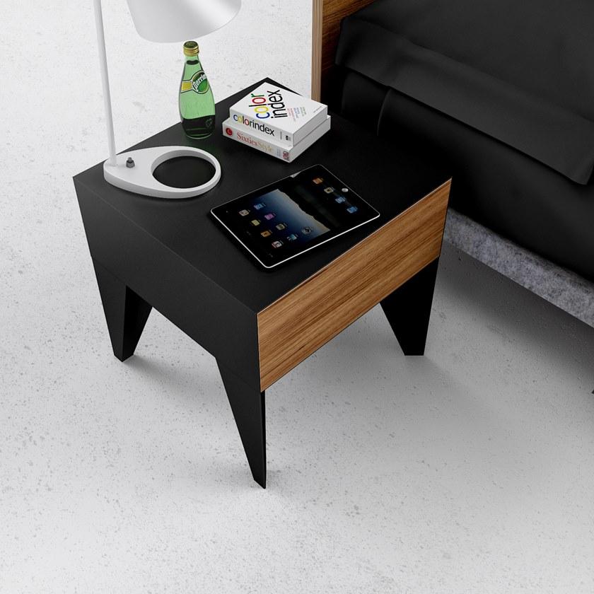 ODESD2 Прикроватная тумба из дуба и фанеры из стального шпона E sun-id-1476482 - Вид №7