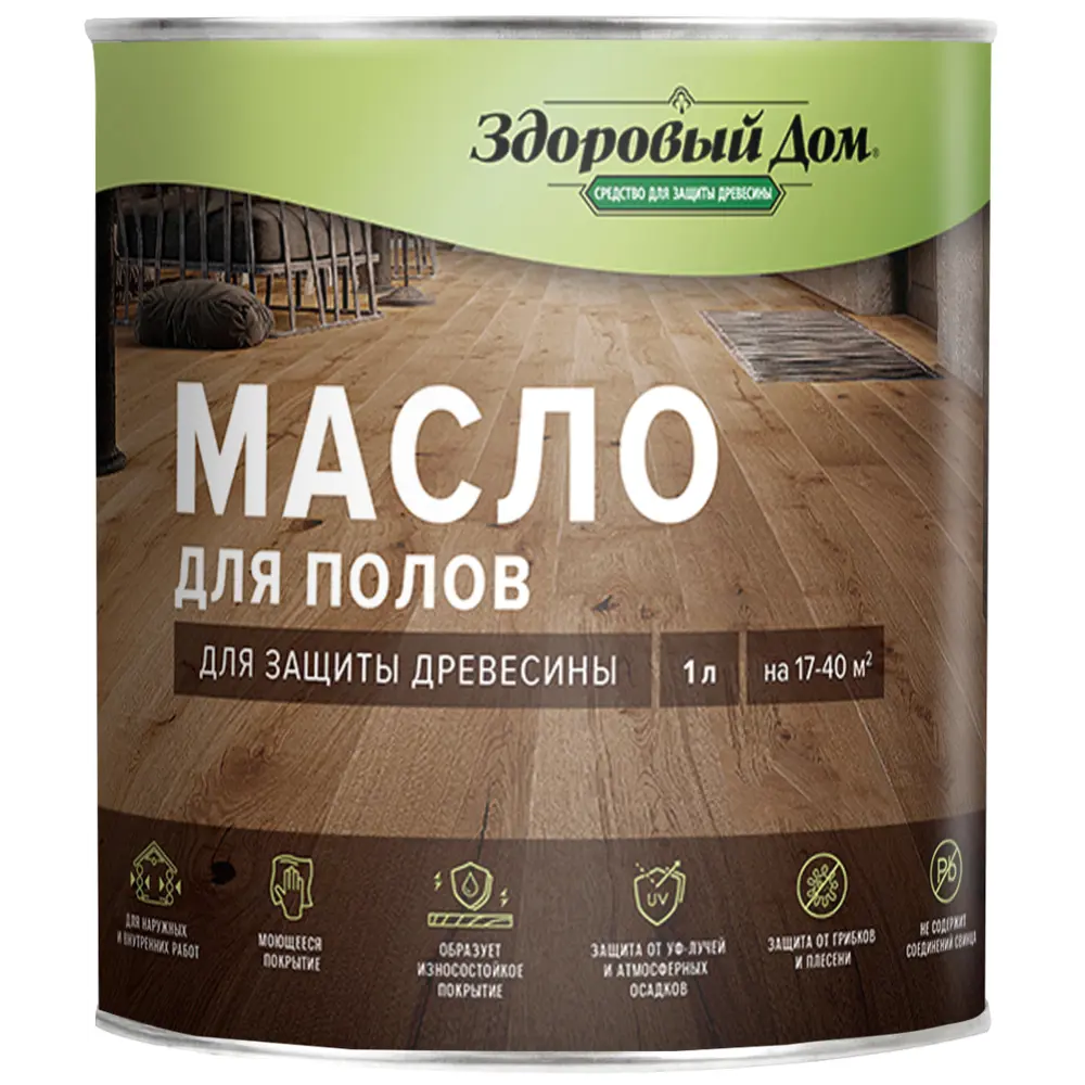 Защитное масло Здоровый дом цвет палисандр 1 л 89454433 STLM-2016664  - Вид №1