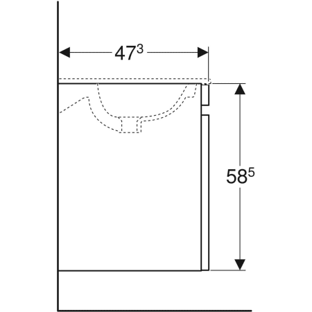869558000 Шкафчик для встраиваемой раковины Geberit Renova Plan, с одним выдвижным и одним внутренним выдвижным ящиком Geberit  - Вид №32