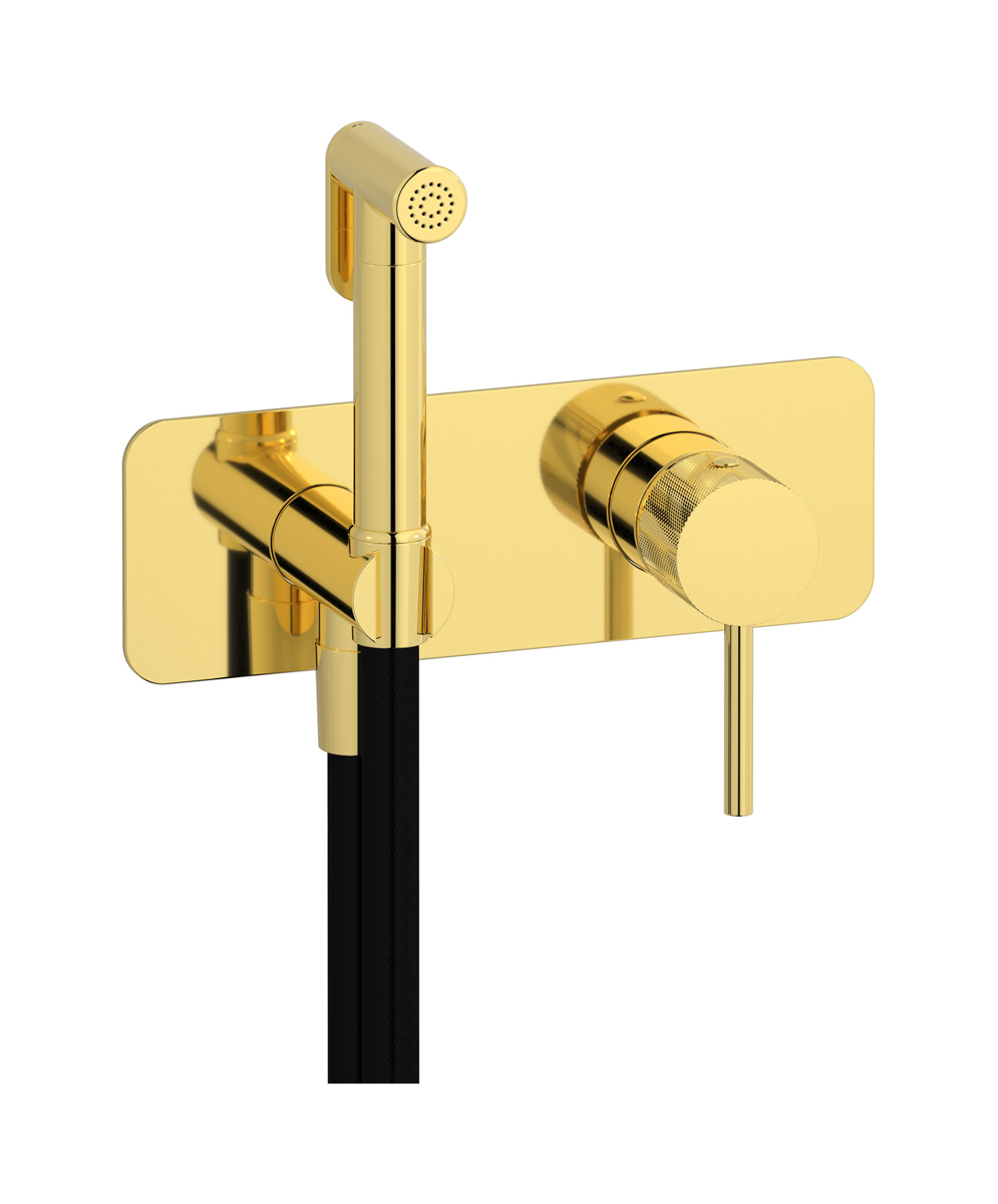 Внешние части гигенического душа со смесителем. WE ARE IB id706oo Gold Industria