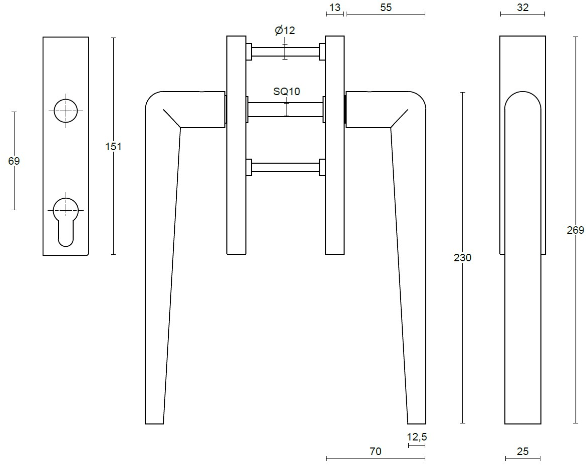 Formani Подъемно-раздвижные ручки пвд черный сатин Inc sun-id-1448059 - Вид №1
