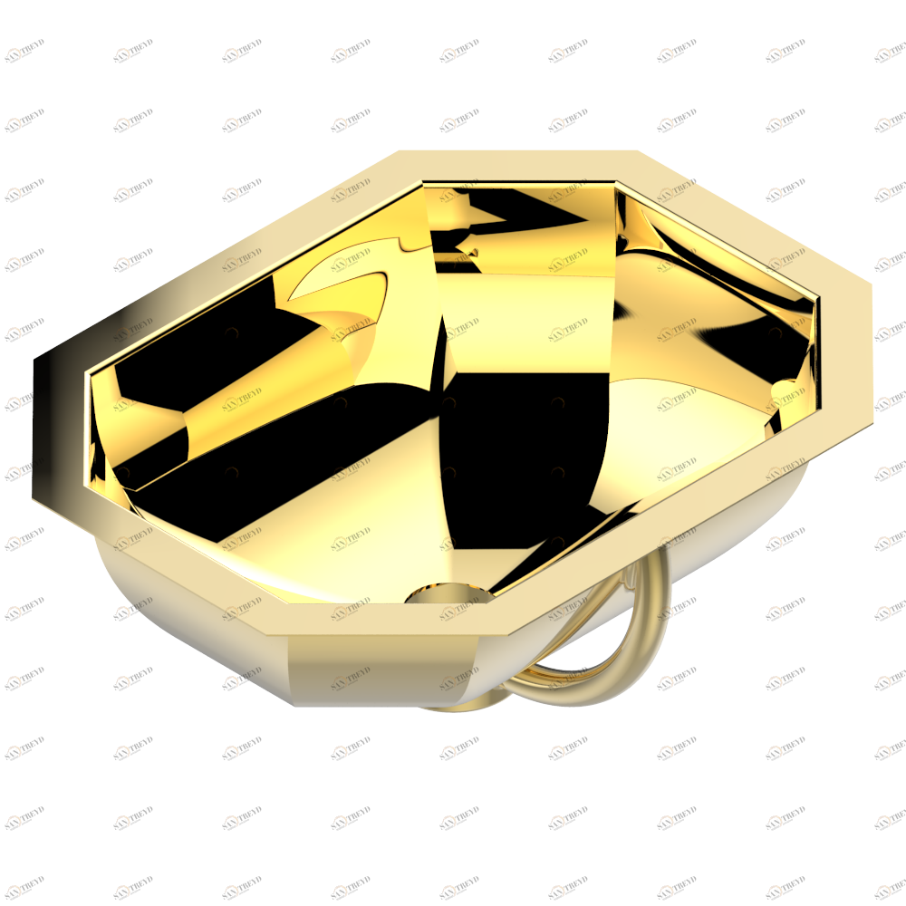 GB2-44/BP Rectangular hand basin, 36 x 28 cm, with overflow and flat edge, to fix under, hammered metal finishing Thg-paris Металлические раковины THG Золото GB2-44/BP CAT.F