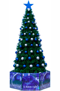 11927 ЕЛЬ уличная искусственная, работы по ОФОРМЛЕНИЮ игрушками новогодних ЕЛОК LAB.Space