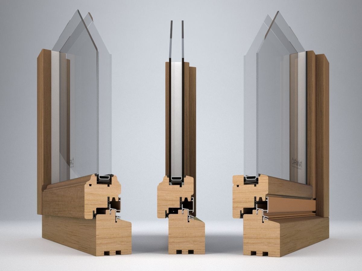 Дубовое створчатое окно с двойным остеклением Carminati Klima 80 ARCH-00065382 - Вид №3