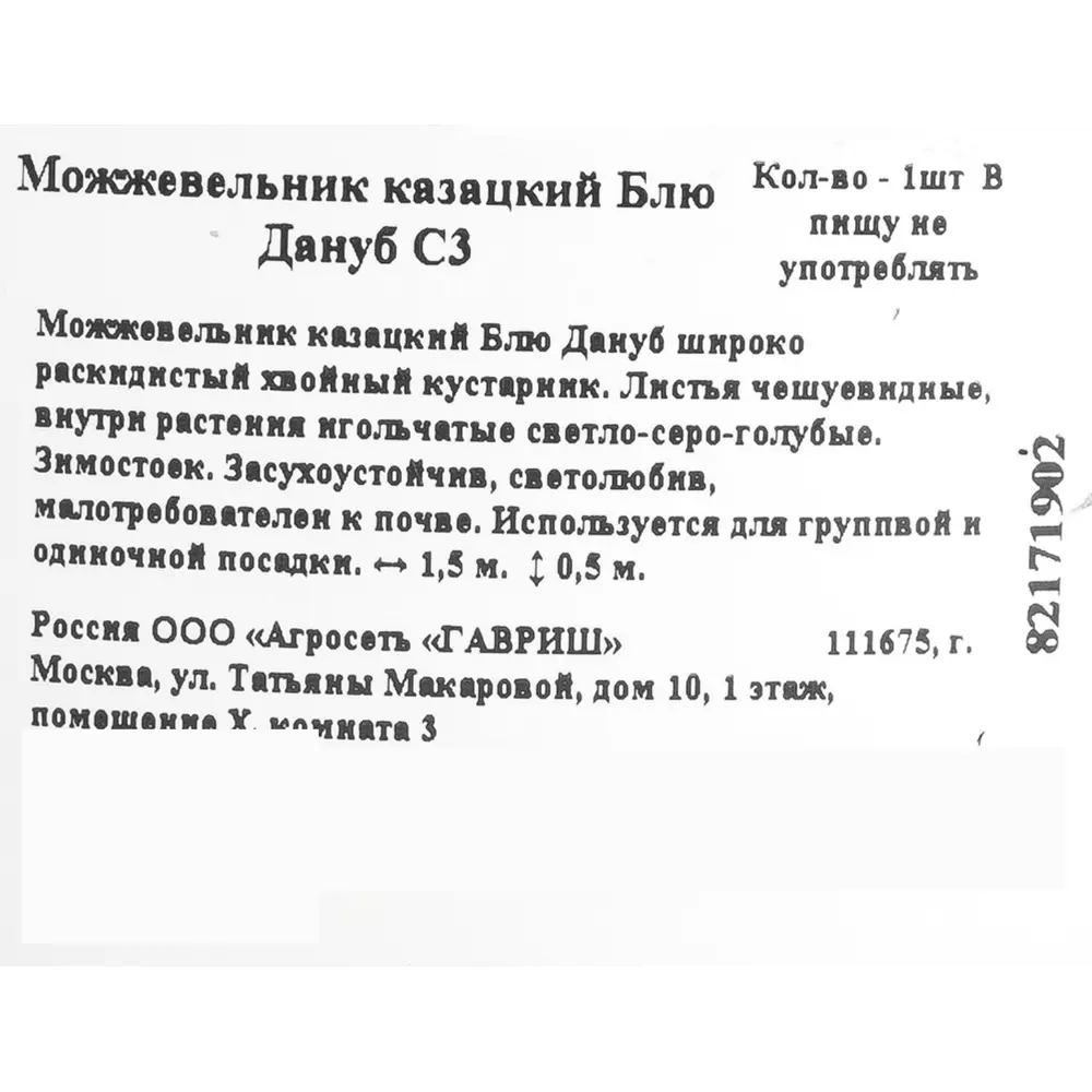 Можжевельник казацкий «Блю Дануб» C3 82171902 STLM-2053541 ГАВРИШ  - Вид №1