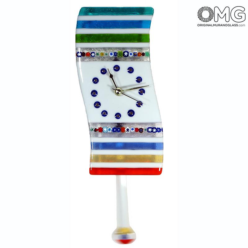 2408 ORIGINALMURANOGLASS Настенные часы с маятником Эссе - муранское стекло 13 см  - Вид №1