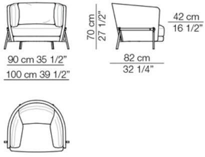 arflex Кресло из ткани с подлокотниками и полкой для журналов Cradle sun-id-1481246 - Вид №3