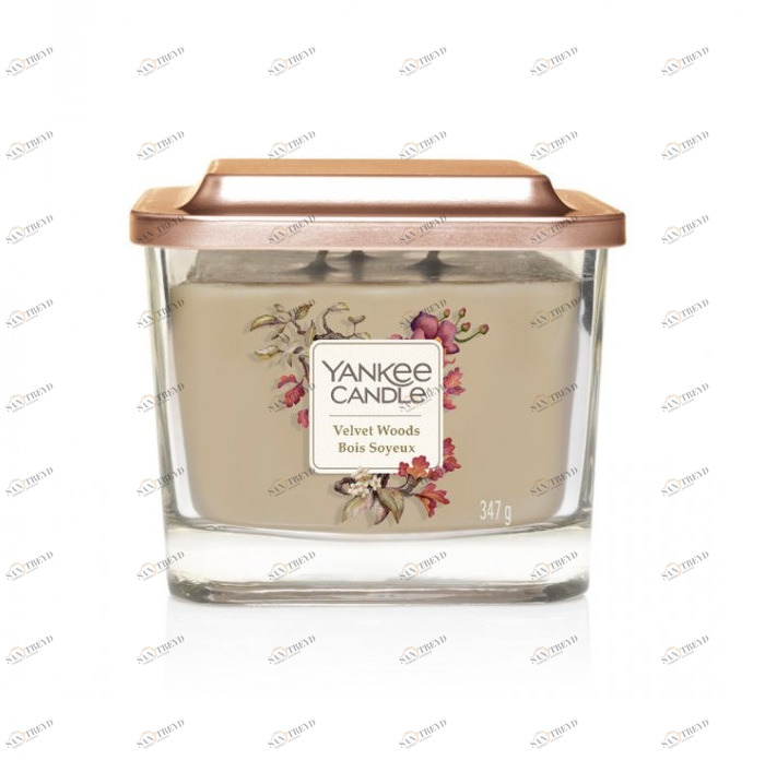 Свеча средняя Velvet Woods "Бархатный лес" 347гр 28-38 часов YANKEE CANDLE ЛЕС 268064 Серый 