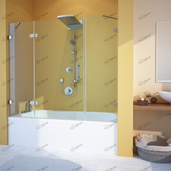 160X150GV003 Душевое ограждения на борт вынны GUTEWETTER Германия LUX