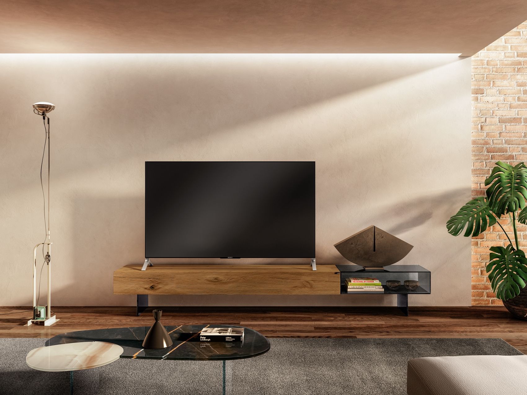 Стеклянный шкаф для телевизора Lago 36e8 ARCH-00147612 - Вид №1