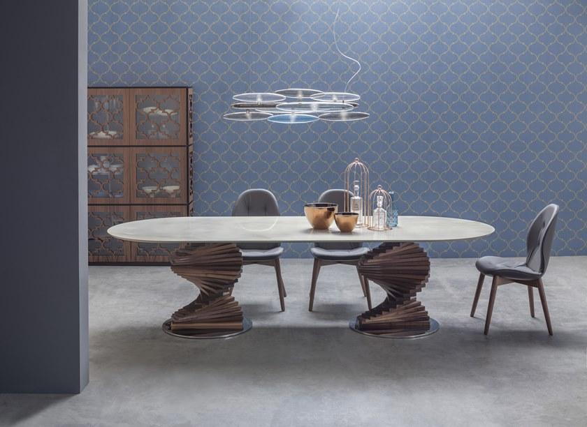 Tonin Casa Стол из керамогранита на массивной дубовой основе  T8078  - Вид №1