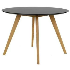 Стол круглый Tenzo Bess, Ø110 см, дуб, черный