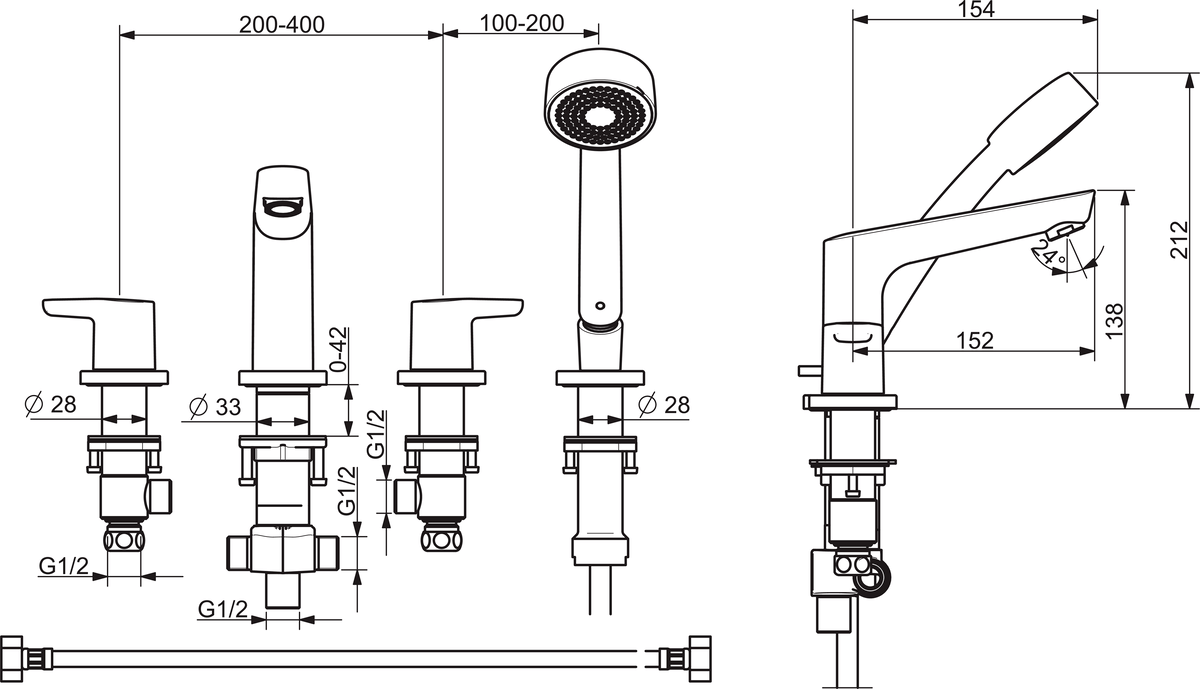 Oras 3943 Смеситель для ванны 3943 Saga Хром  - Вид №1