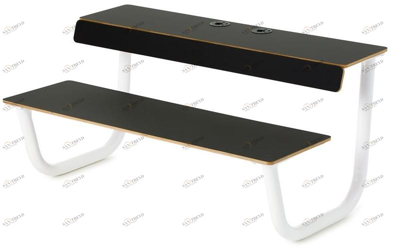 Nola Industrier Прямоугольный стол для общественных мест со встроенными скамейками  U03-10sploy(indoor) 