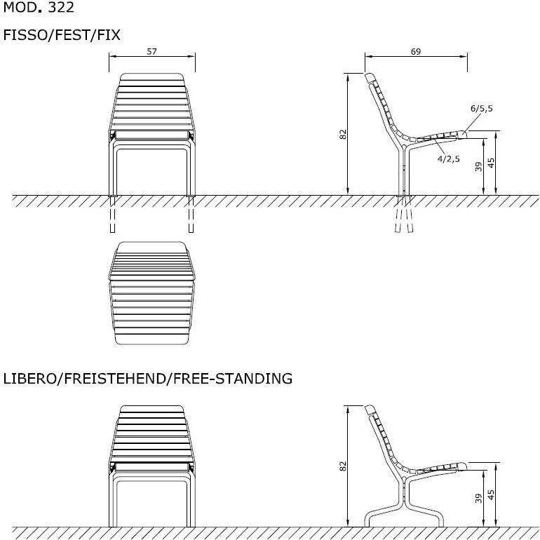 Euroform W Деревянная скамейка со спинкой Contour sun-id-1435377 - Вид №6