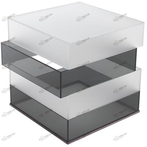 Gianfranco Ferré Home Квадратный журнальный столик из сатинированного стекла Jenga Jen.231.a