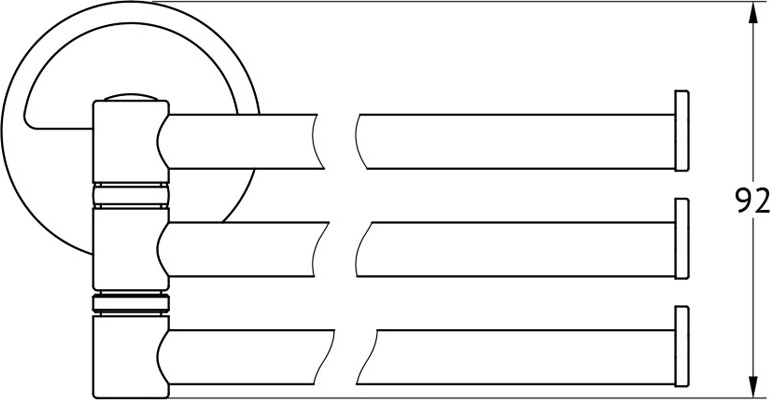 LUX 045 Держатель полотенец поворотный тройной 37 cm FBS Luxia - Вид №1