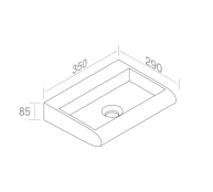 L022T0RPV1.101 Подвесная раковина прямоугольная A. e T. Italia CURVET Белый матовый AeT ITALIA - Вид №1