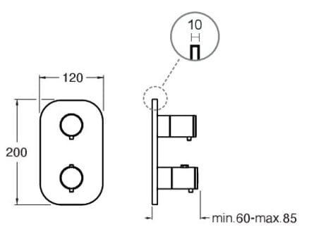 Однорычажный термостатический смеситель для душа / ванны с переключателем CRISTINA Rubinetterie Термостатические смесители-Shower &amp ARCH-00007530