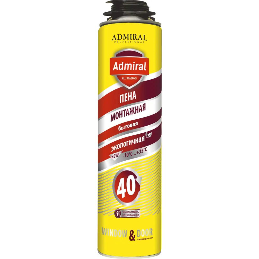 Пена монтажная бытовая Admiral 40 выход пены 35 л всесезонная 400 мл 89380812 STLM-2107188 Santreyd 