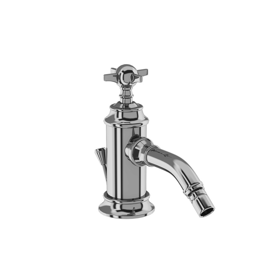 Burlington Arcade Смеситель для биде, однорычажный, Arcade, со сливным клапаном Никель с черным рычагом ABL13N  - Вид №3