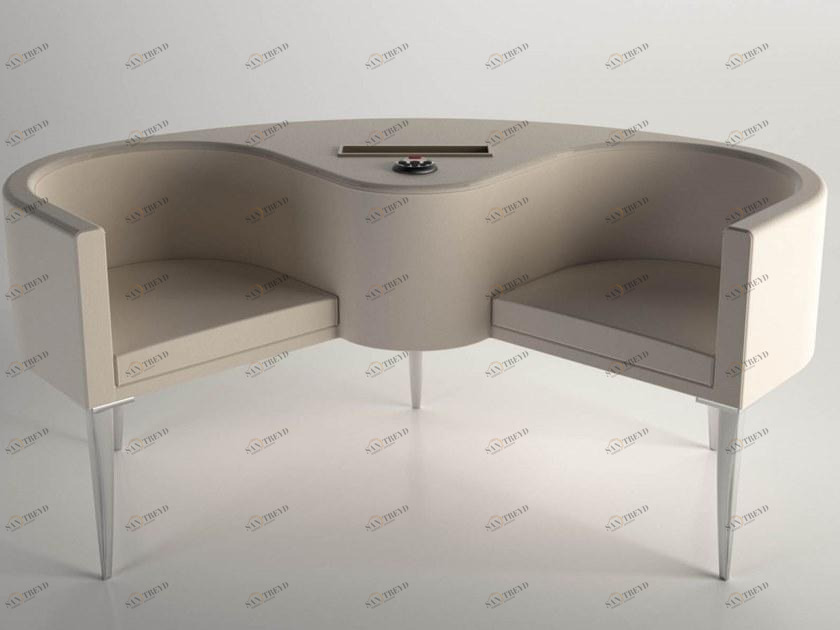 Gamma & Bross 2-х местный кожаный диван с журнальной полкой Polaris Love seat