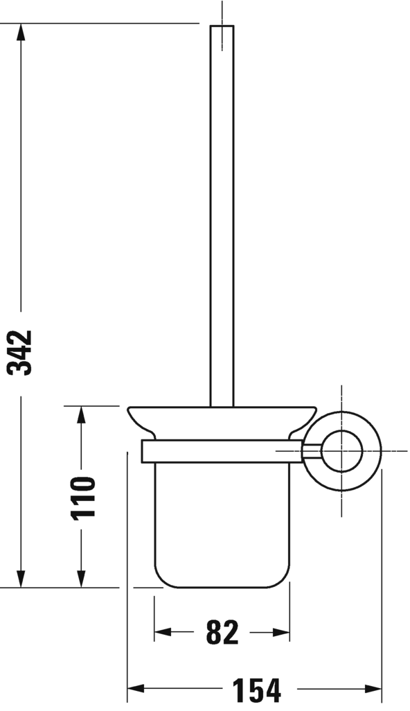 009927..00 Ершик для унитаза D-Code #009927 154 мм Хром Duravit - Вид №2