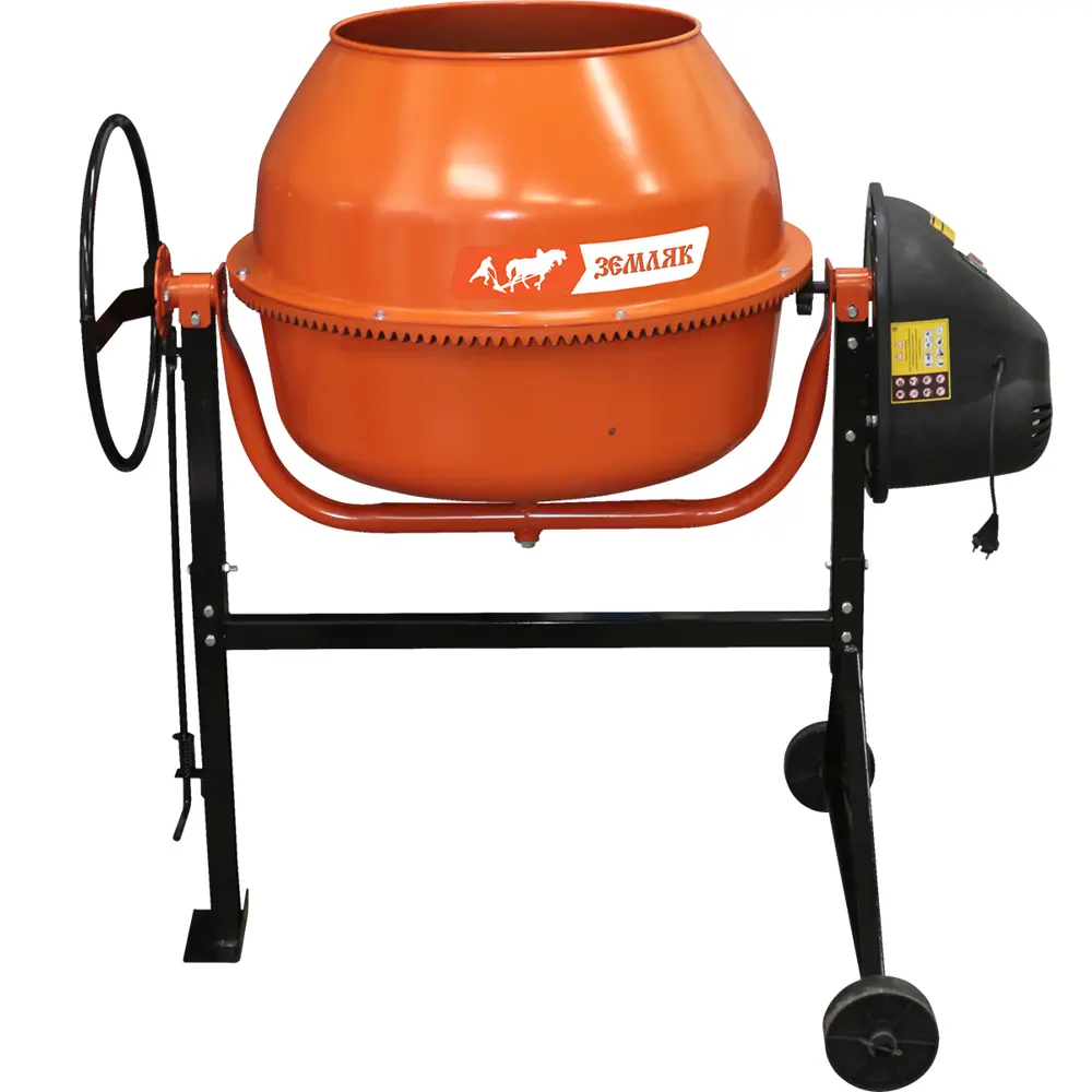 Бетоносмеситель ЗЕМЛЯК БСЭ-180 с асинхронным двигателем 750Вт 82305245 STLM-0024294 - Вид №1