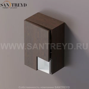 FLAT V Подвесной шкаф с мыльницей с петлями слева. Отделка: коричневый дуб. AFXMO240042RURU